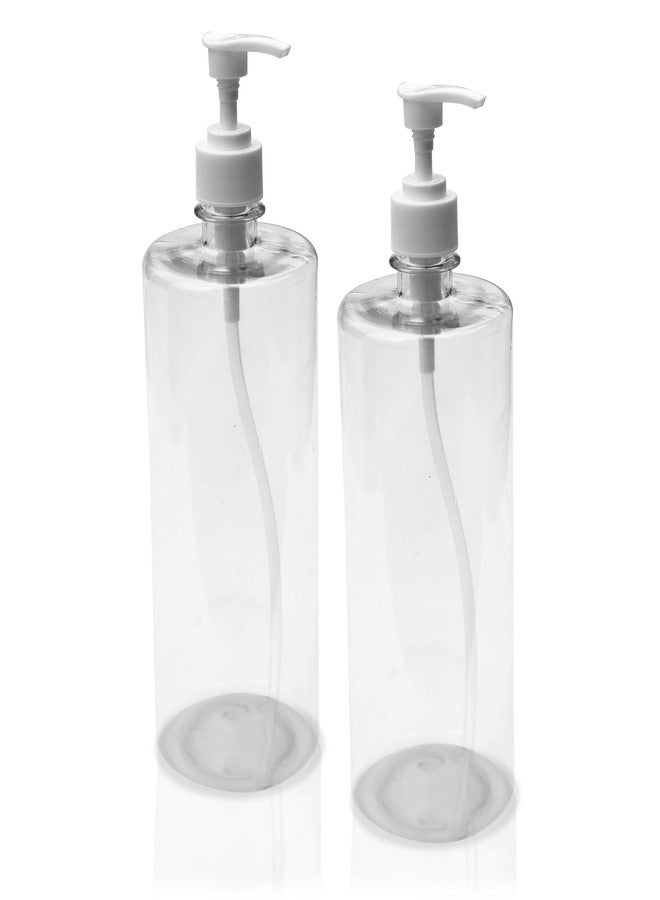 Pure Source India Empty Plastic Liquid Soap, Handwash, Sanitizer, Lotion, Shampoo Dispenser Bottles (1L) (2 PCS) - Image 1